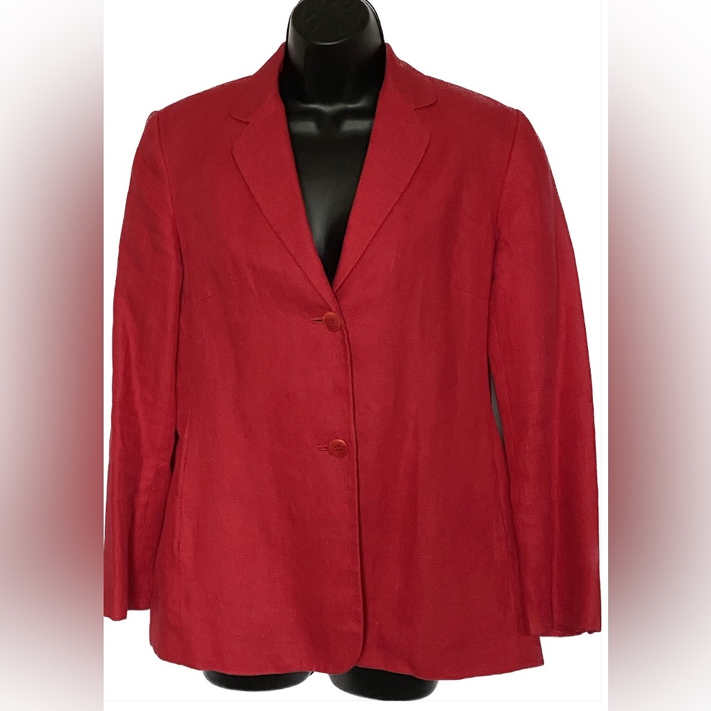 Talbots Petite RED Irish Linen Blazer, 8